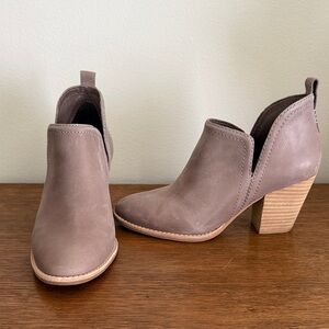 Jeffrey Campbell Taupe Suede Ankle Booties with Stacked Heel